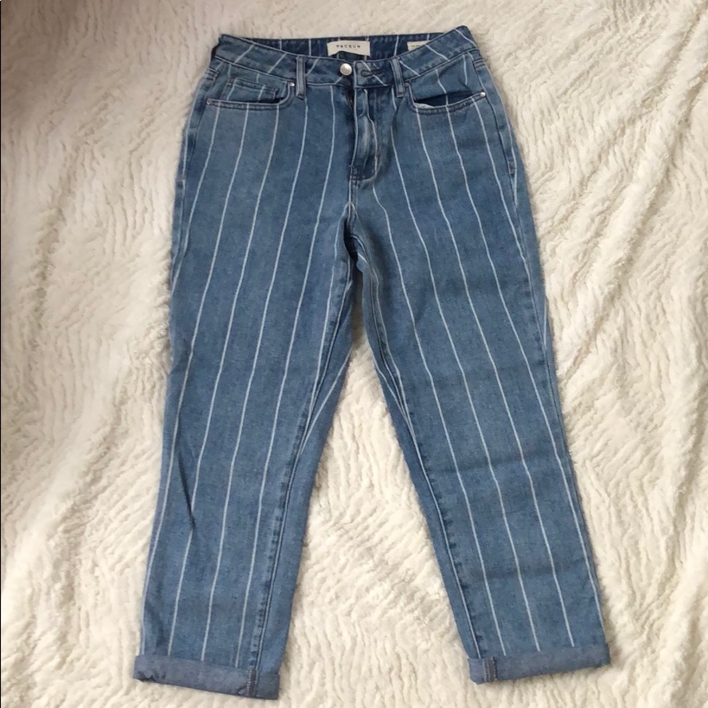 Pacsun striped mom jeans